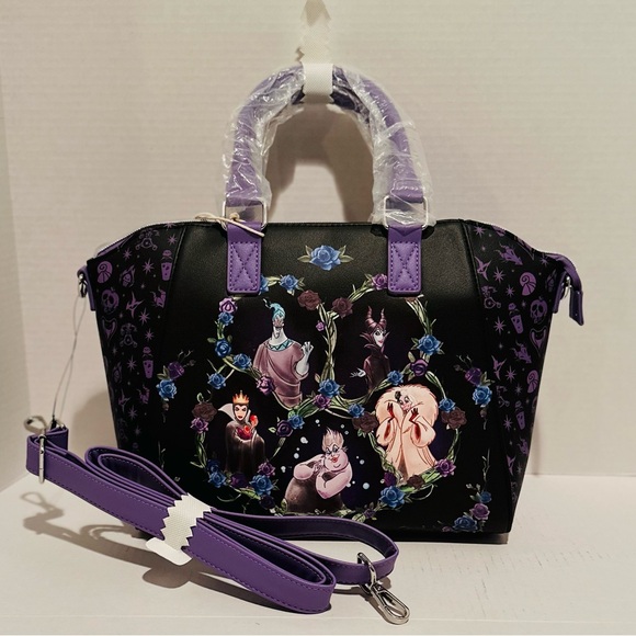 Loungefly Handbags - Loungefly Disney NWT Villains Floral Icons Satchel Bag